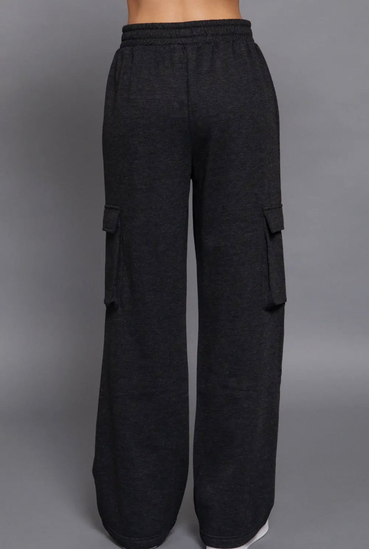 Heather Waist Band French Terry Inner Fleece Cargo Pants