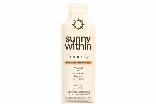 Immunity 6-in-1 Liposomal Vitamin C Packets, Zinc, D3 + K2, Quercetin, Bee Propolis & Avocado Oil - Antioxidant Liquid Supplement for Immunity, Skin & Bone
