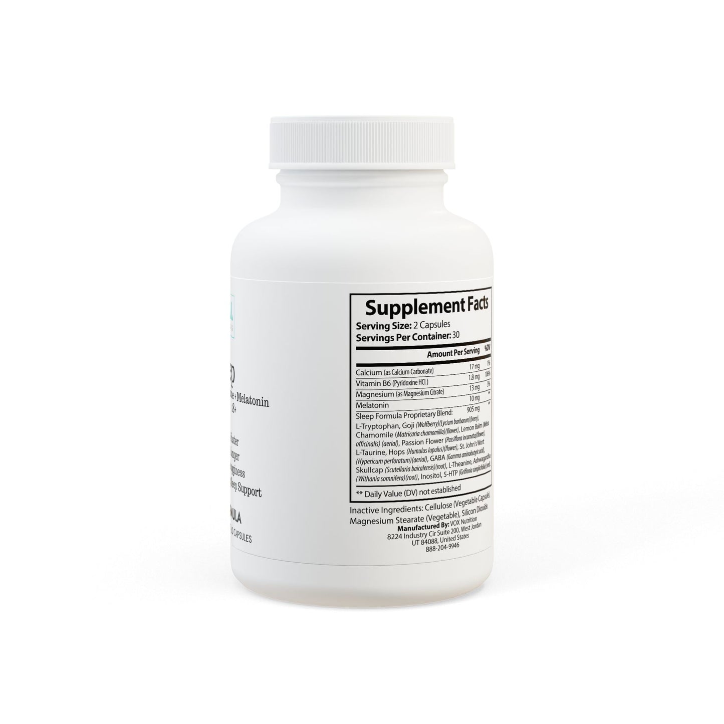 Sleep Supplement with Magnesium,  L-theanine and Melatonin (60 Capsules)