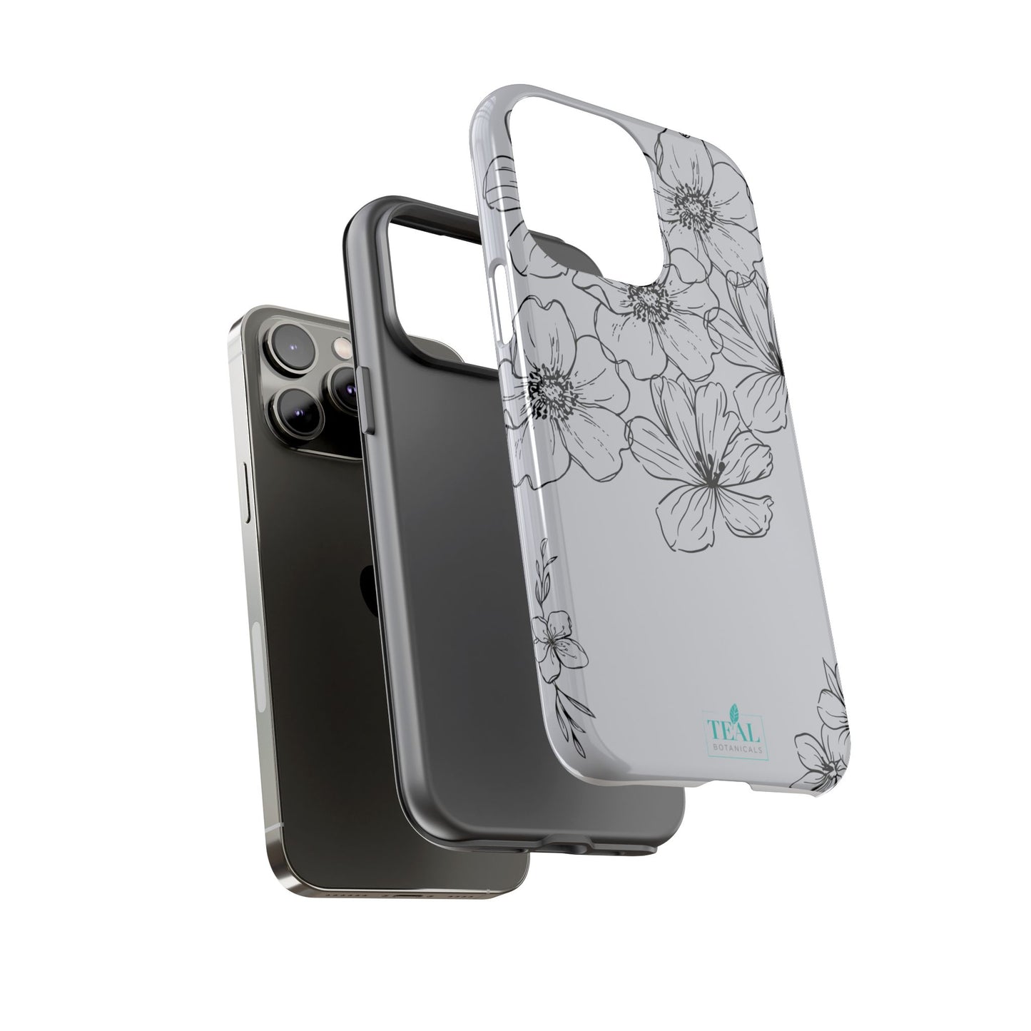 Flowers in Monochrome Phone Case Pink for Iphone and Android