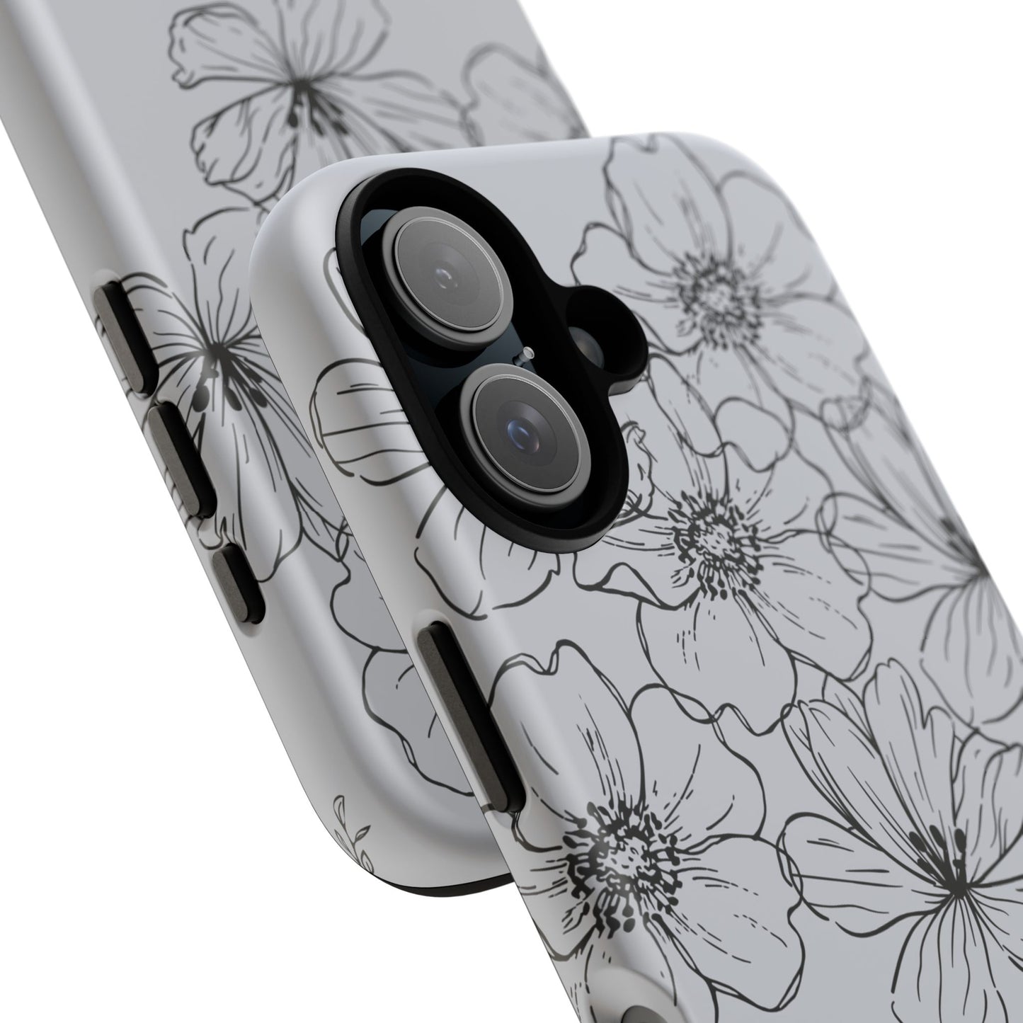 Flowers in Monochrome Phone Case Pink for Iphone and Android