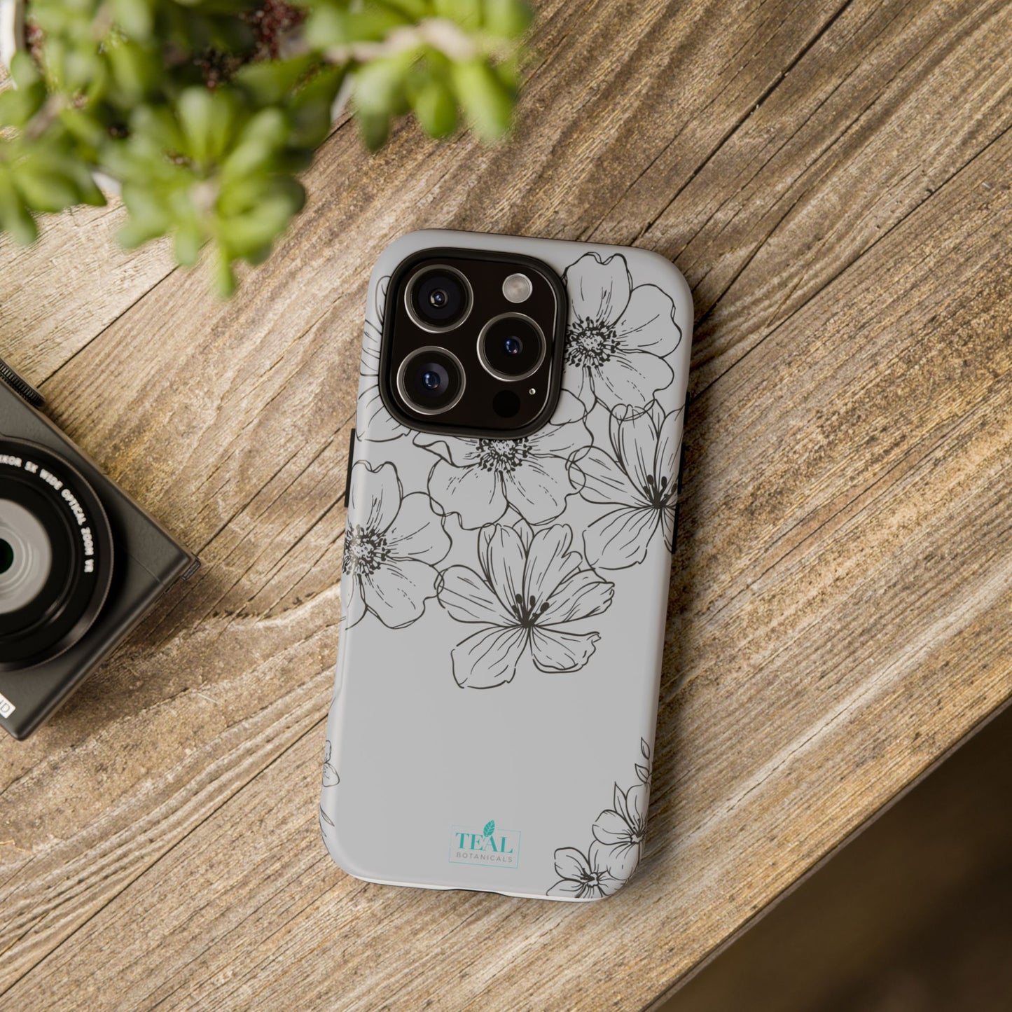 Flowers in Monochrome Phone Case Pink for Iphone and Android