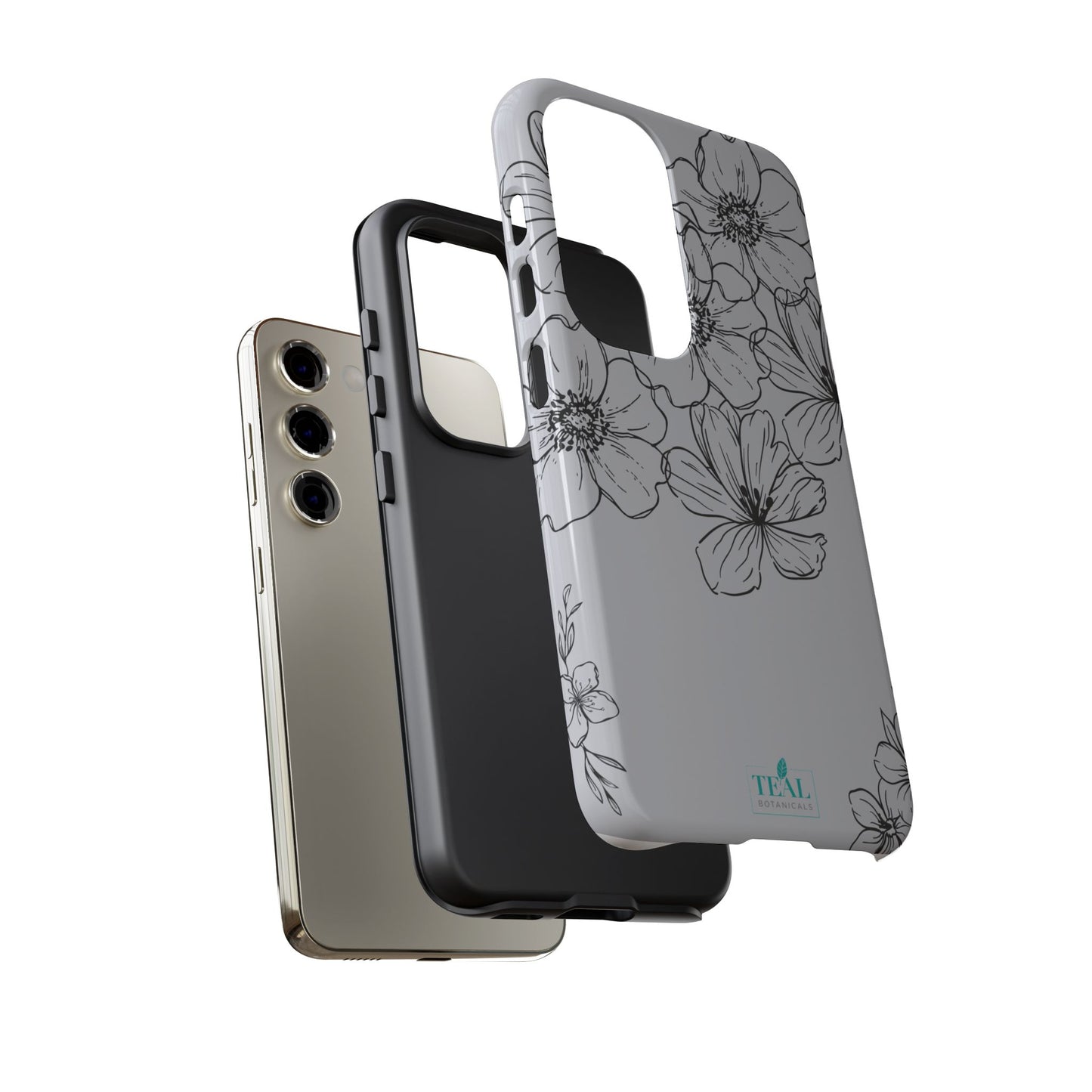 Flowers in Monochrome Phone Case Pink for Iphone and Android