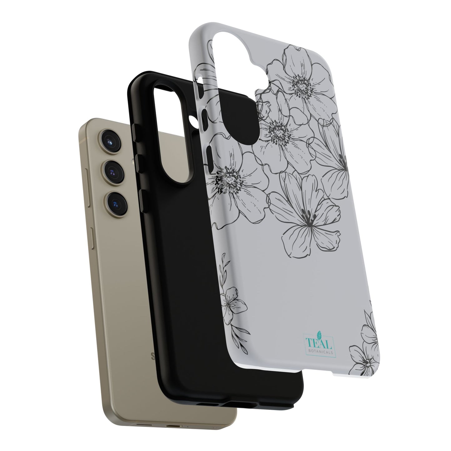 Flowers in Monochrome Phone Case Pink for Iphone and Android