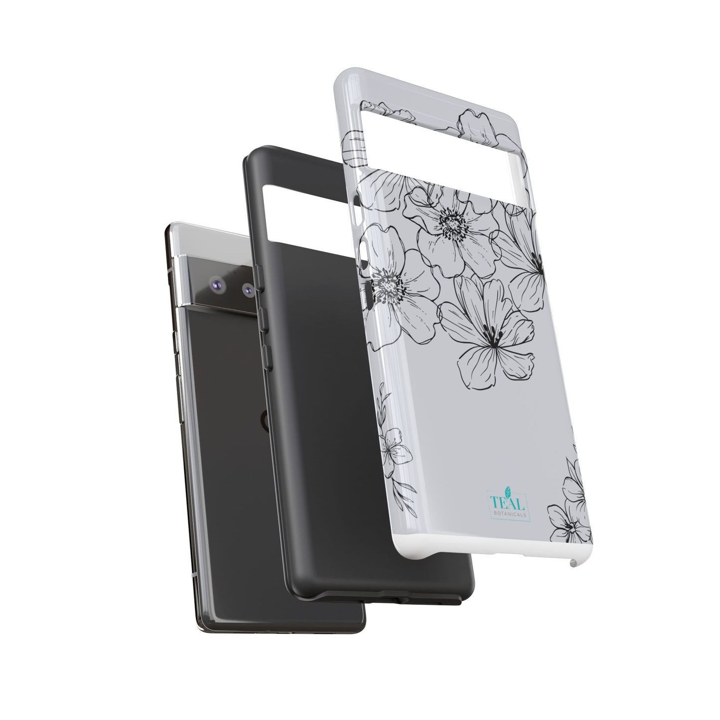 Flowers in Monochrome Phone Case Pink for Iphone and Android