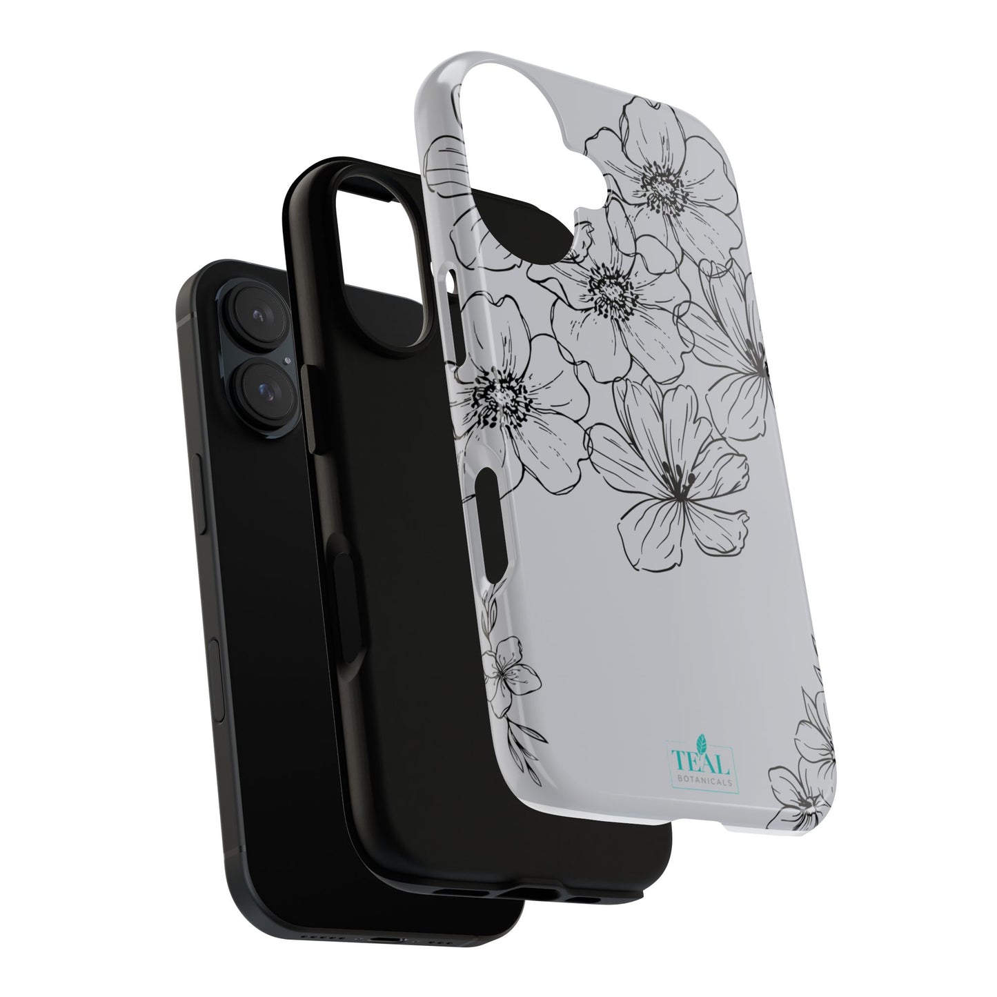 Flowers in Monochrome Phone Case Pink for Iphone and Android