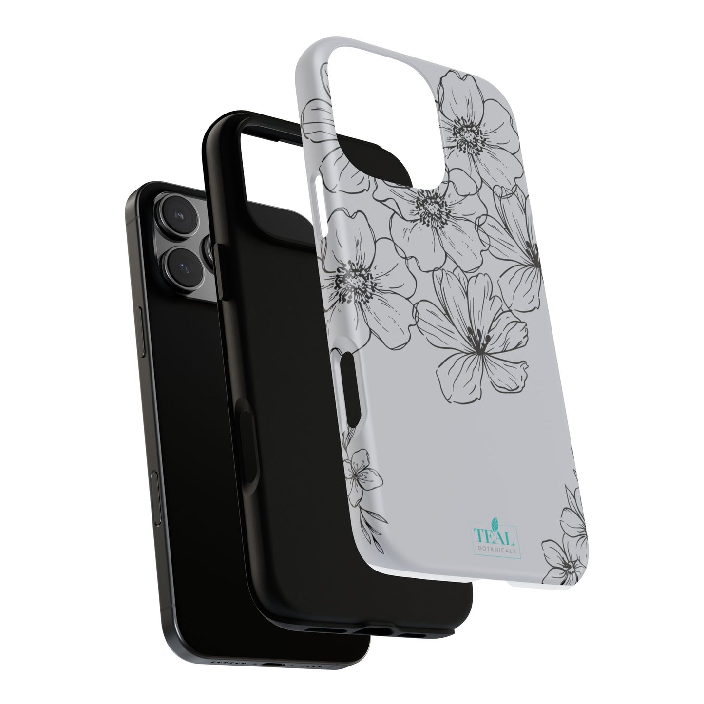 Flowers in Monochrome Phone Case Pink for Iphone and Android