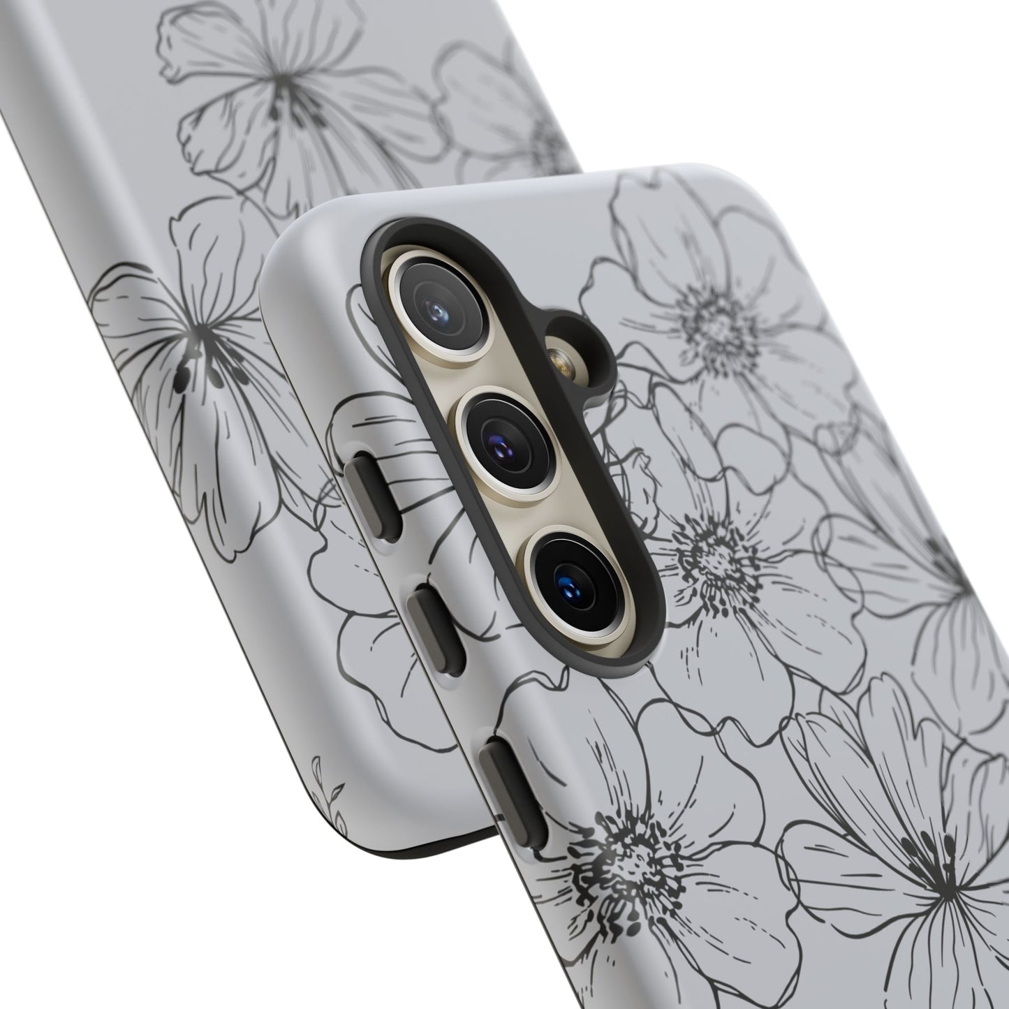 Flowers in Monochrome Phone Case Pink for Iphone and Android