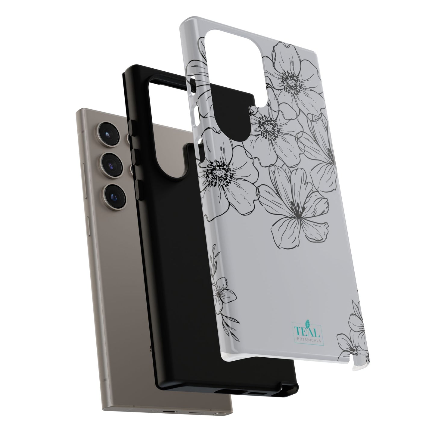 Flowers in Monochrome Phone Case Pink for Iphone and Android