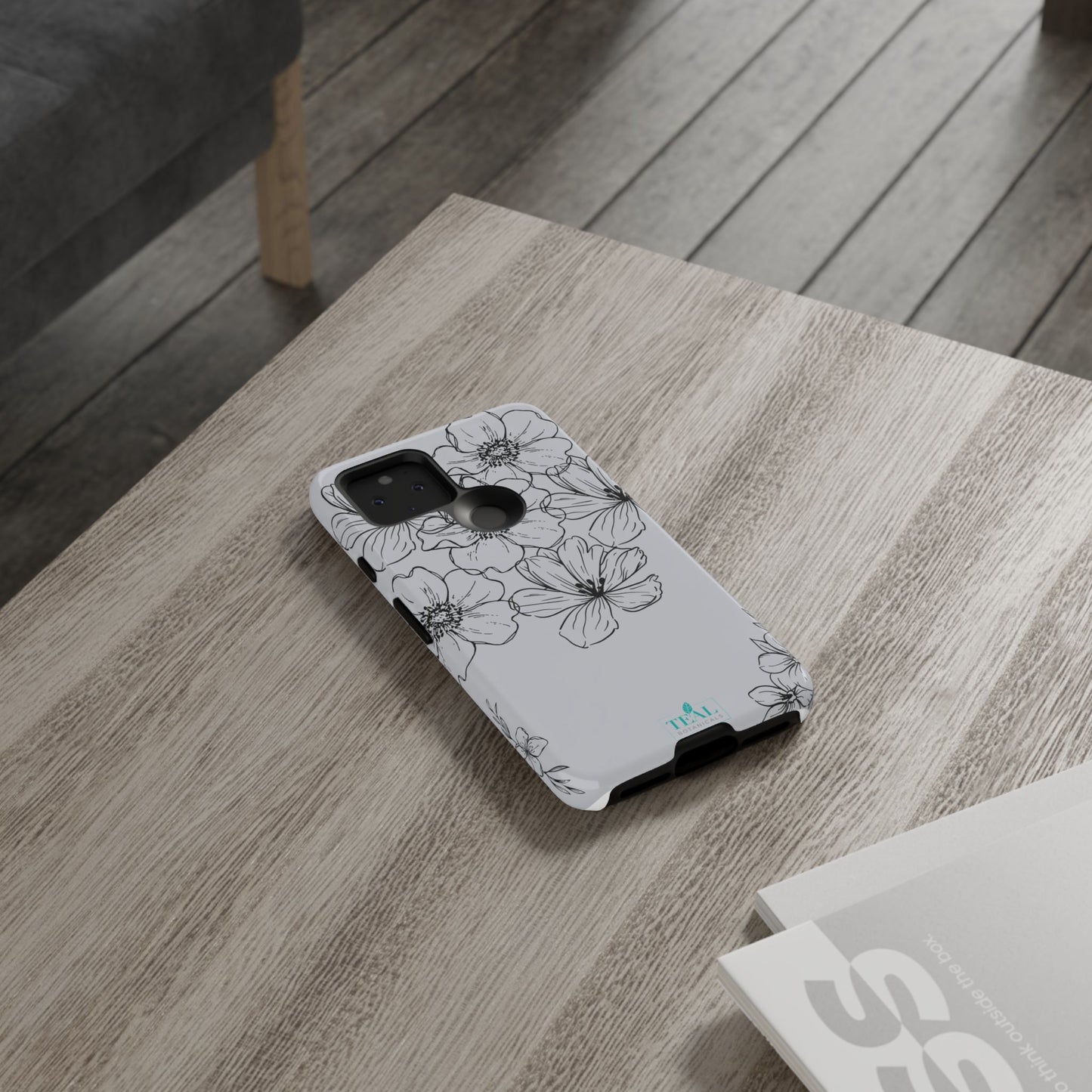 Flowers in Monochrome Phone Case Pink for Iphone and Android