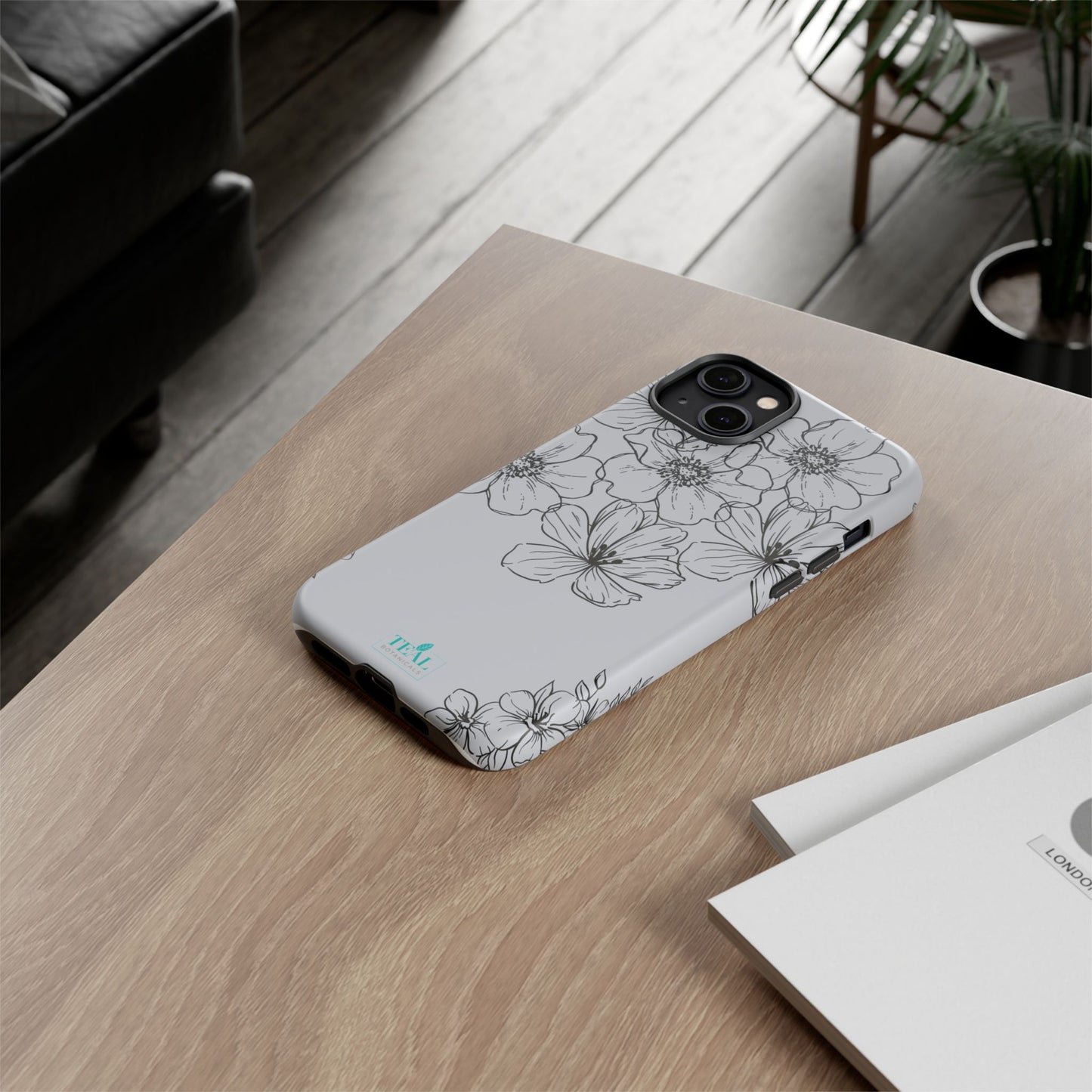 Flowers in Monochrome Phone Case Pink for Iphone and Android