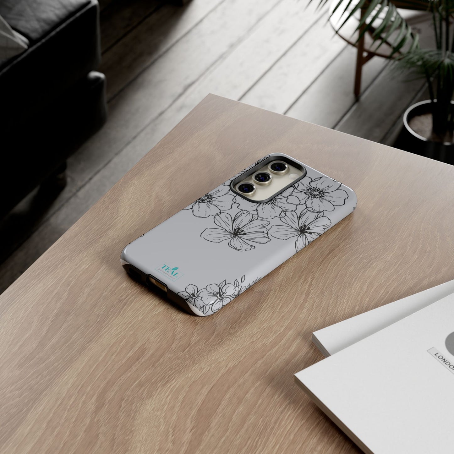 Flowers in Monochrome Phone Case Pink for Iphone and Android