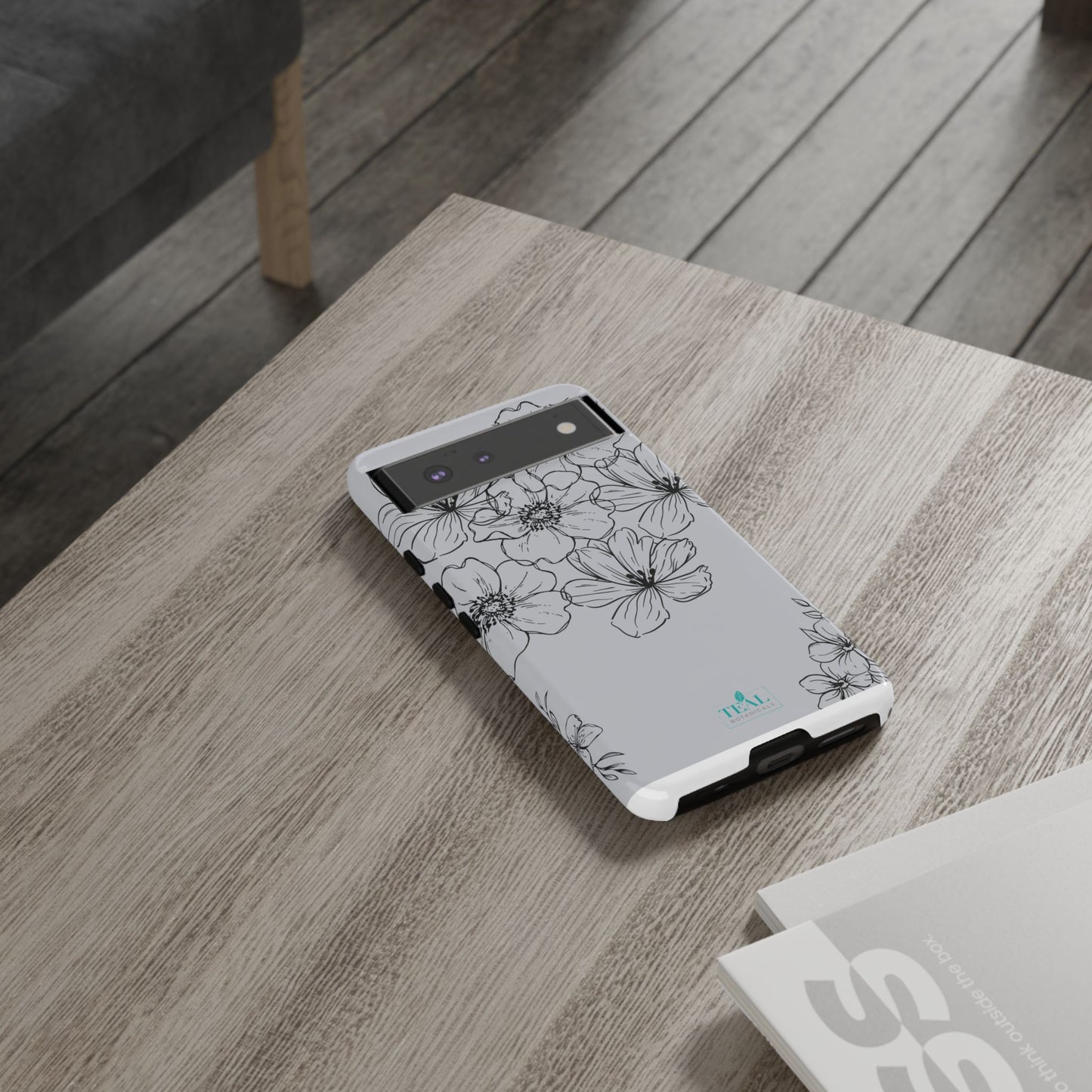 Flowers in Monochrome Phone Case Pink for Iphone and Android
