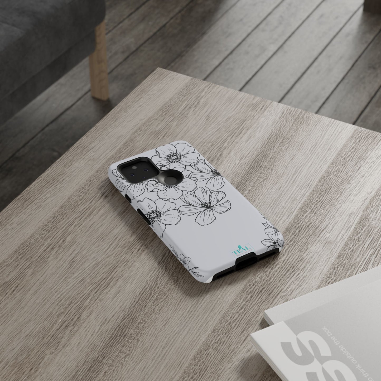 Flowers in Monochrome Phone Case Pink for Iphone and Android