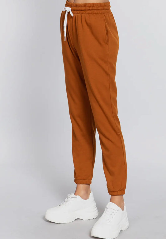 Women’s Light Fleece High-Waist Buttery Soft Jogger Pants with Drawstring