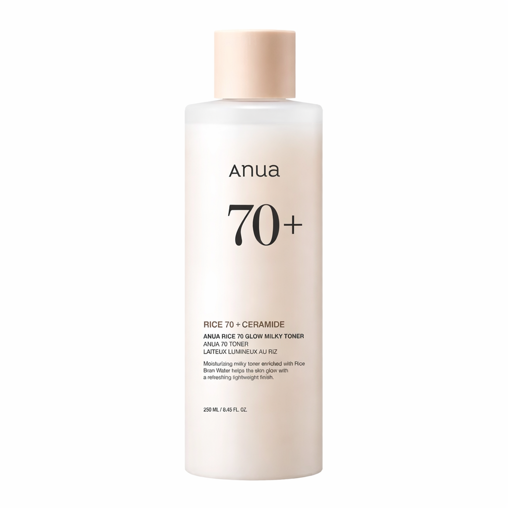 Anua Rice 70 Glow Milky Toner, Glass & Dewy Skin, Hydrating & Barrier Care, Rice Water, Niacinamide, Ceramides, All Skin Types, Fragrance-Free, Non Comedogenic, Korean Skincare